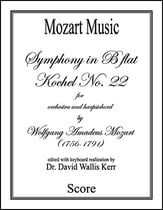 Symphony in B flat, K. No. 22 Orchestra sheet music cover